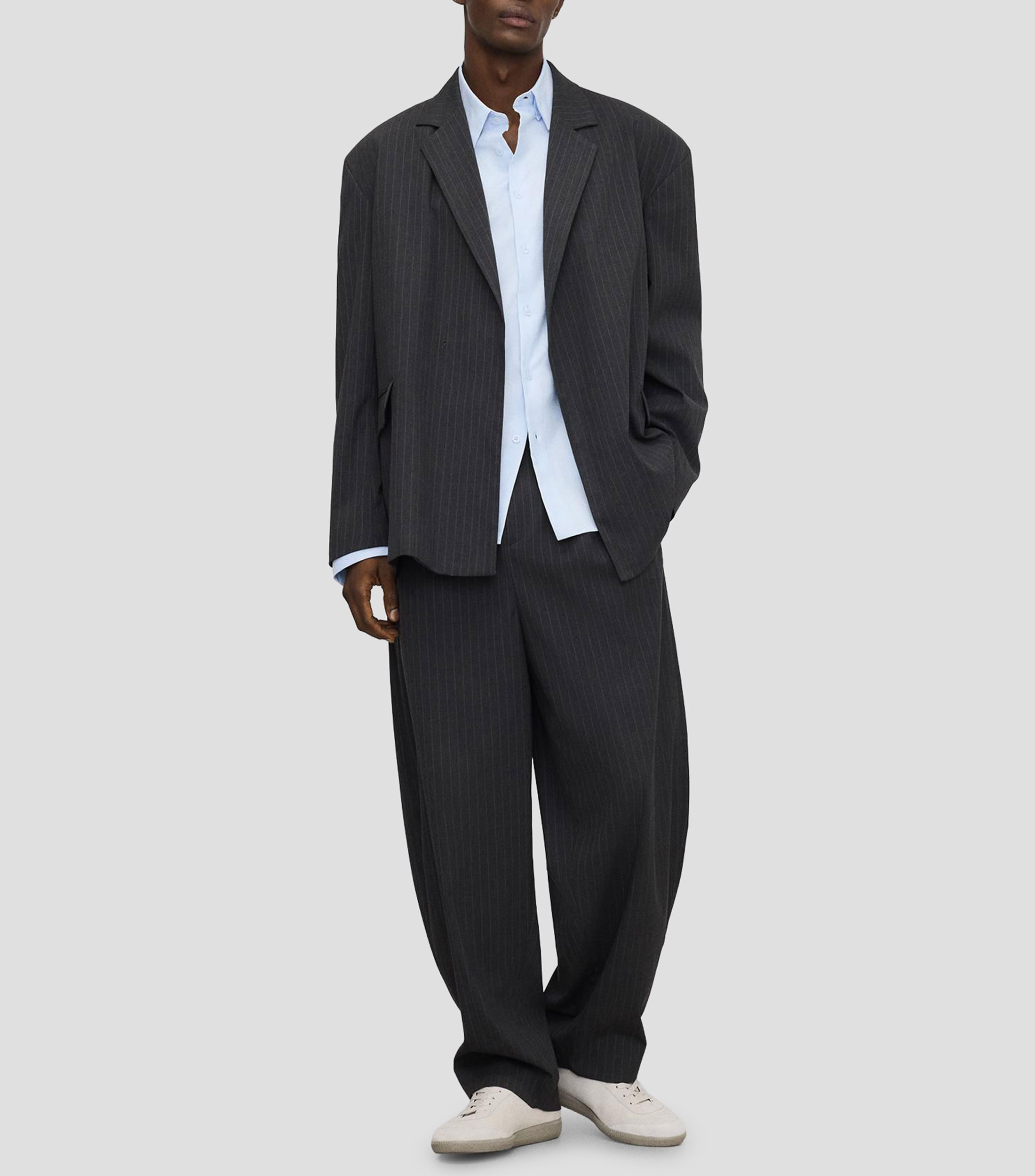 Camisa lisa manga larga Hombre